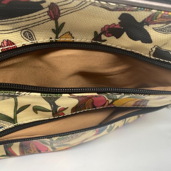Sakroots Peace Nature Purse Bag Crossbody Triple Zip Color Multi Pocket - Picture 6 of 12